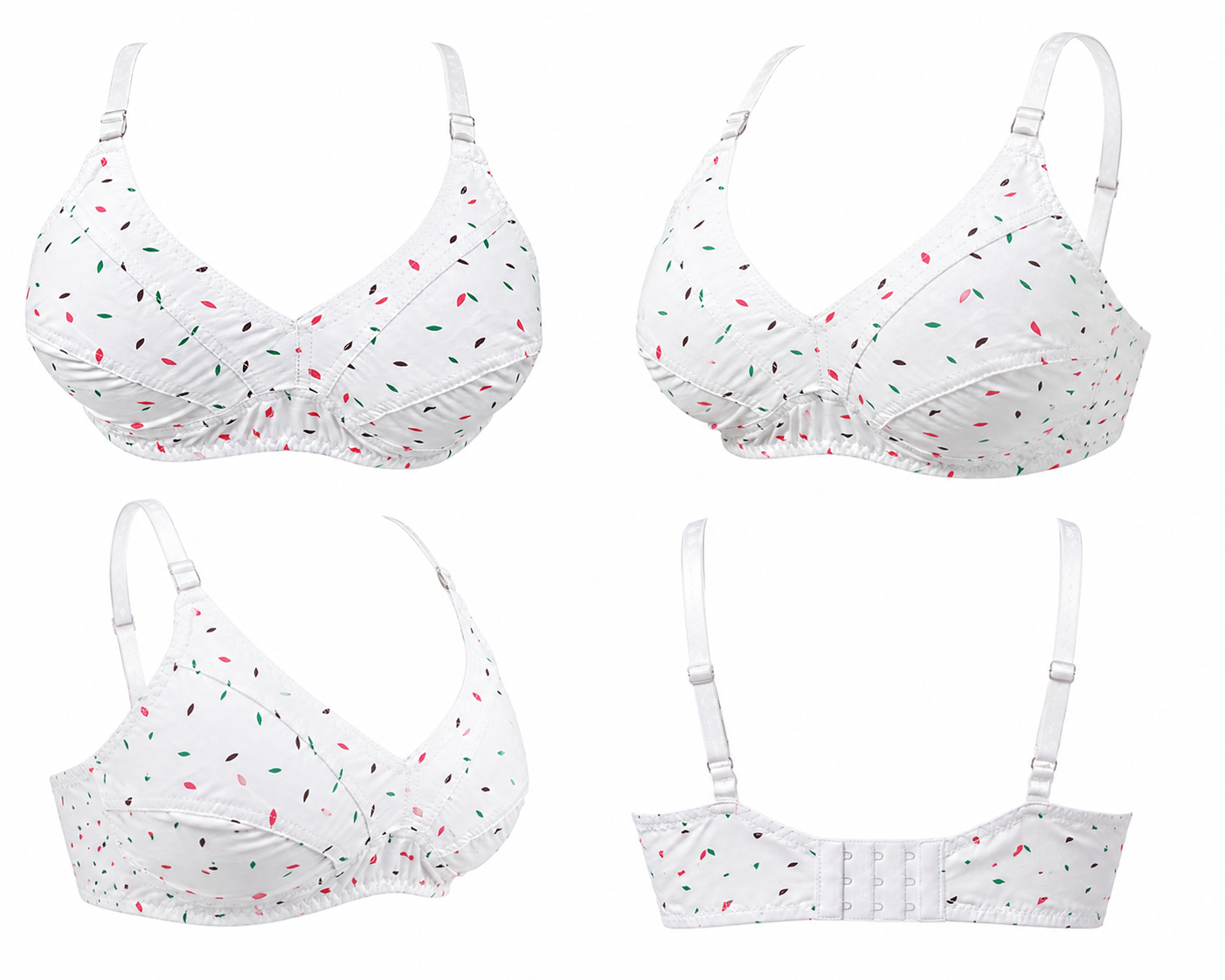Printed Fine Cotton Comfort Bra | Soft Full Coverage | Sizes 32-42