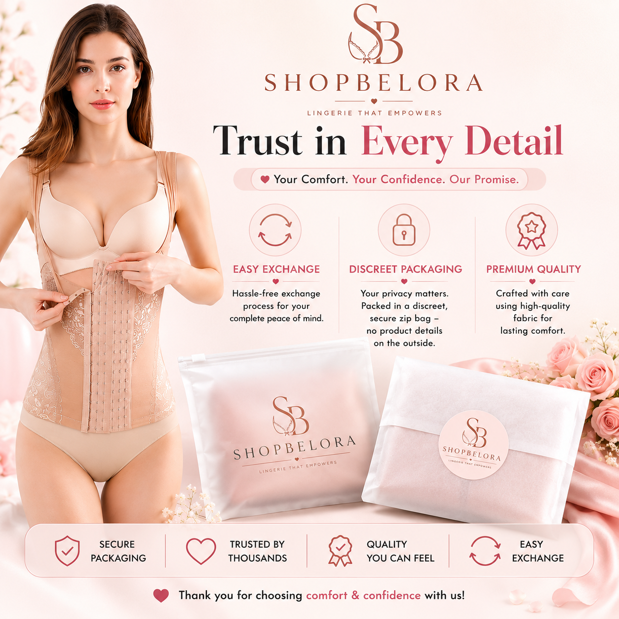 Premium Waist Trainer Corset – Instant Tummy Control & Slim Look Shapewear