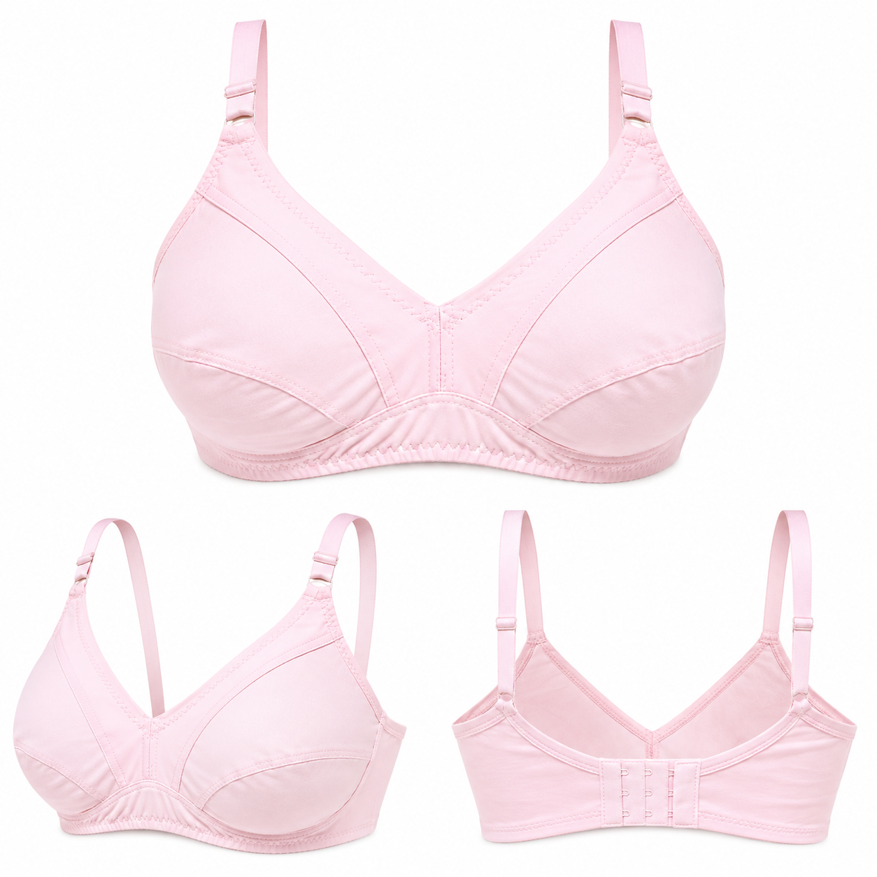 Pure Simple Cotton Full Coverage Bra – Soft & Comfortable (Sizes 32-42)