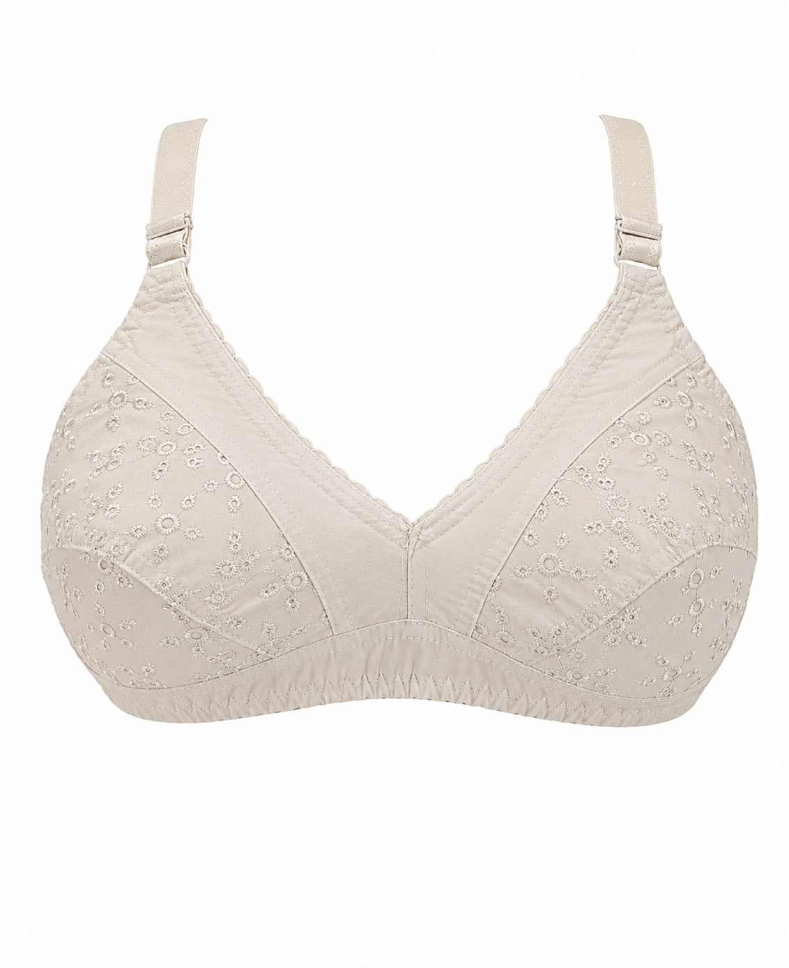Full Cup Chicken Cotton Embroidered Bra – Soft Breathable Everyday Comfort (5 Colors | Sizes 32-42