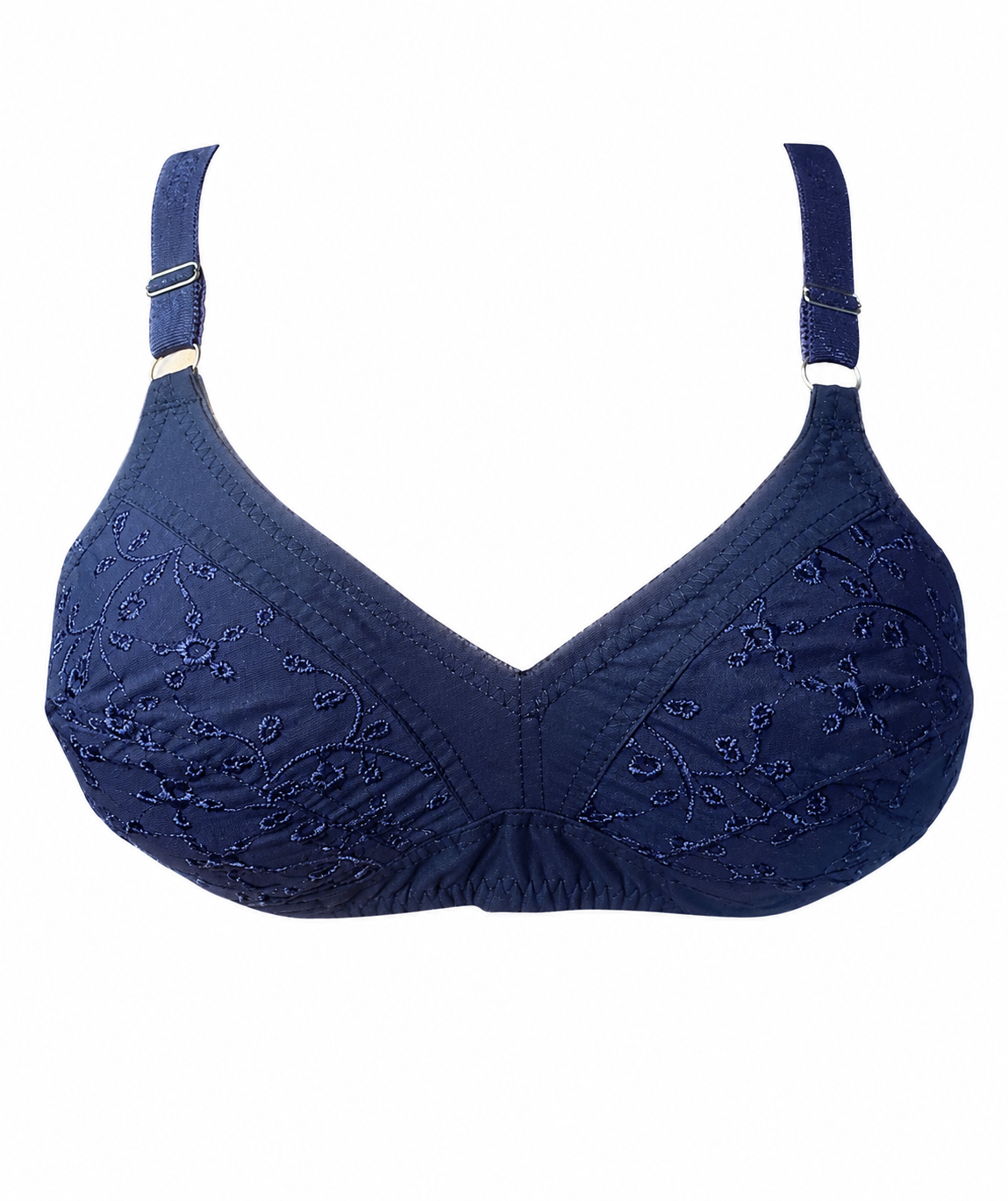 Full Cup Chicken Cotton Embroidered Bra – Soft Breathable Everyday Comfort (5 Colors | Sizes 32-42