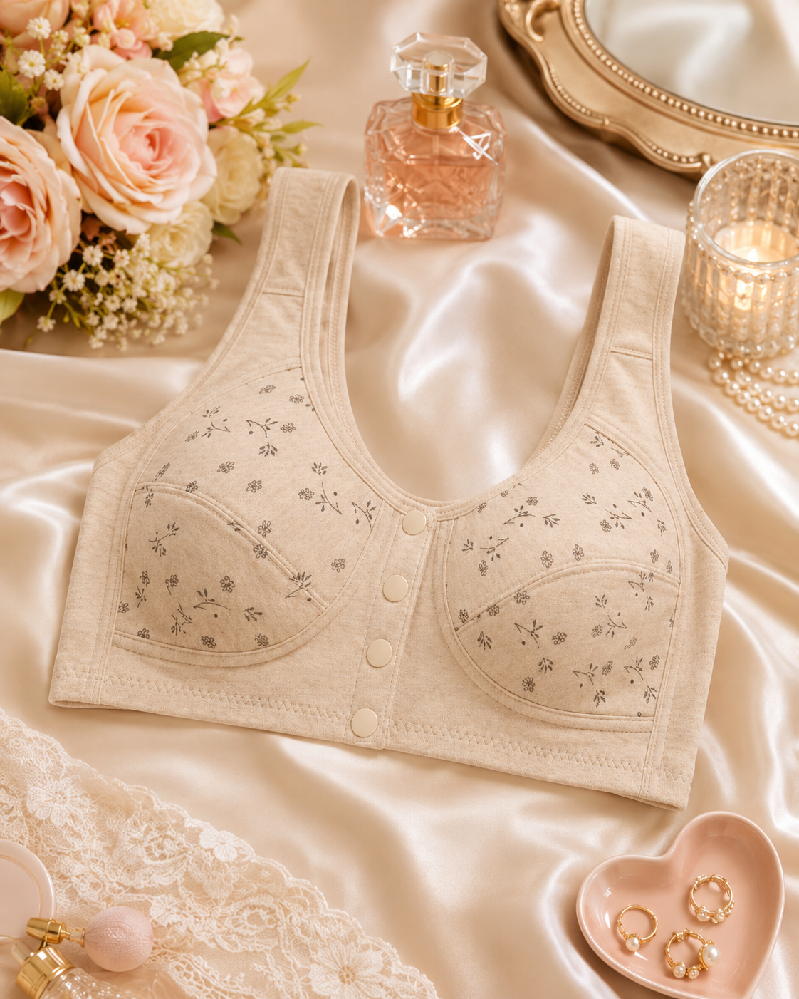 Front Open 4 Button Maternity Bra – Soft Cotton Feeding Bra for Women | Full Coverage Comfort (Size 36-46)