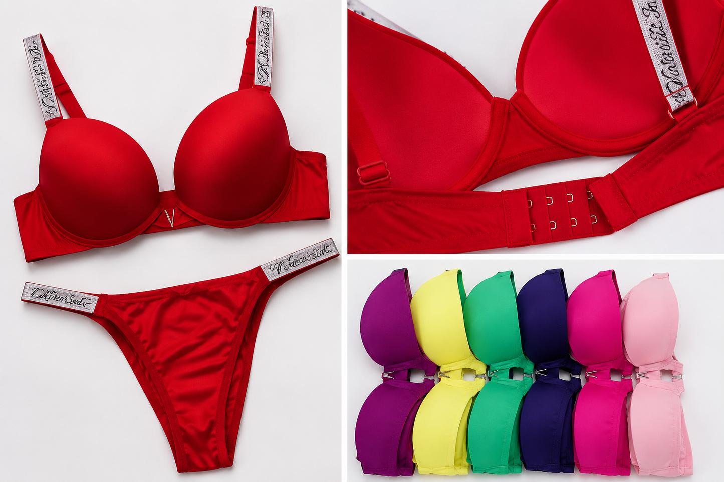Victoria Secret Push-Up Bra & Panty Set – Premium Lingerie | 7 Colors | Sizes 36-40