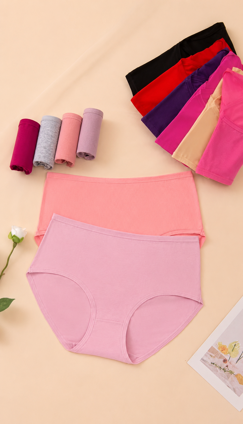 Soft Comfort High Waist Panty –PACK OF 3- Breathable Everyday Wear | 4 Colors | Sizes S–XXL