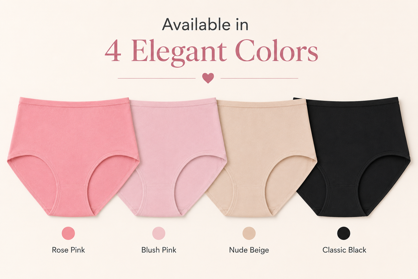 Soft Comfort High Waist Panty –PACK OF 3- Breathable Everyday Wear | 4 Colors | Sizes S–XXL