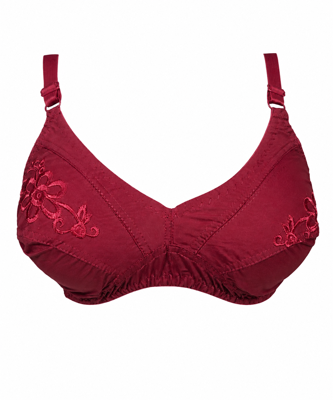 Cotton Same Color Embroidery Bra – Soft Comfortable Everyday Wear (7 Colors | Sizes 32-42)