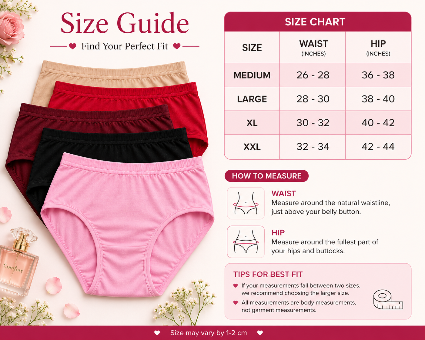 Summer Malai Cotton Panty Pack of 5 – Soft Breathable Everyday Comfort | 5 Colors | Sizes M-XXL