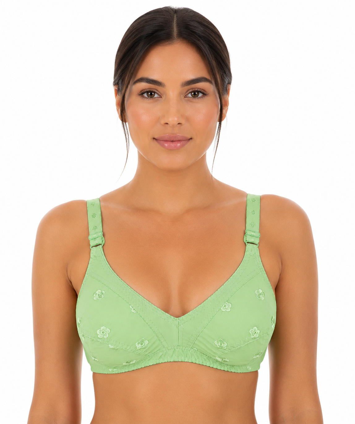 Star Chicken Cotton Bra – Soft Floral Comfort Design (Sizes 32-42)