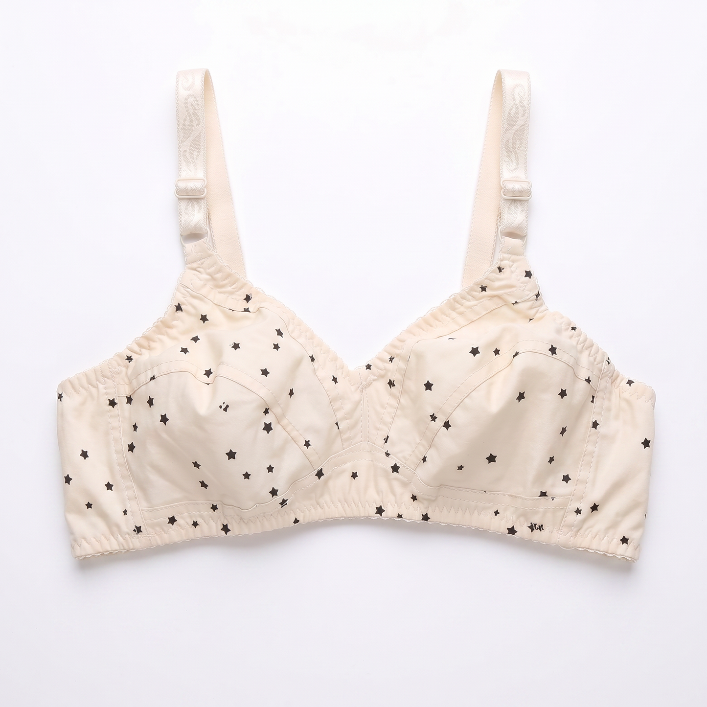 Indian Print Fine Cotton Non-Padded Bra – Skin Color | Soft Everyday Comfort | Sizes 32-42