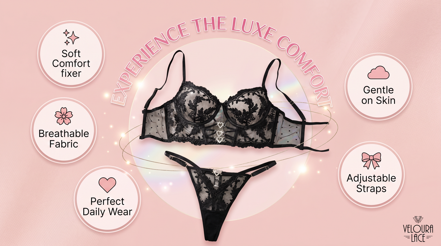 Fancy Premium Bra Set for Women | Soft & Stylish Lingerie | Black, Pink & Maroon | Sizes M–XL