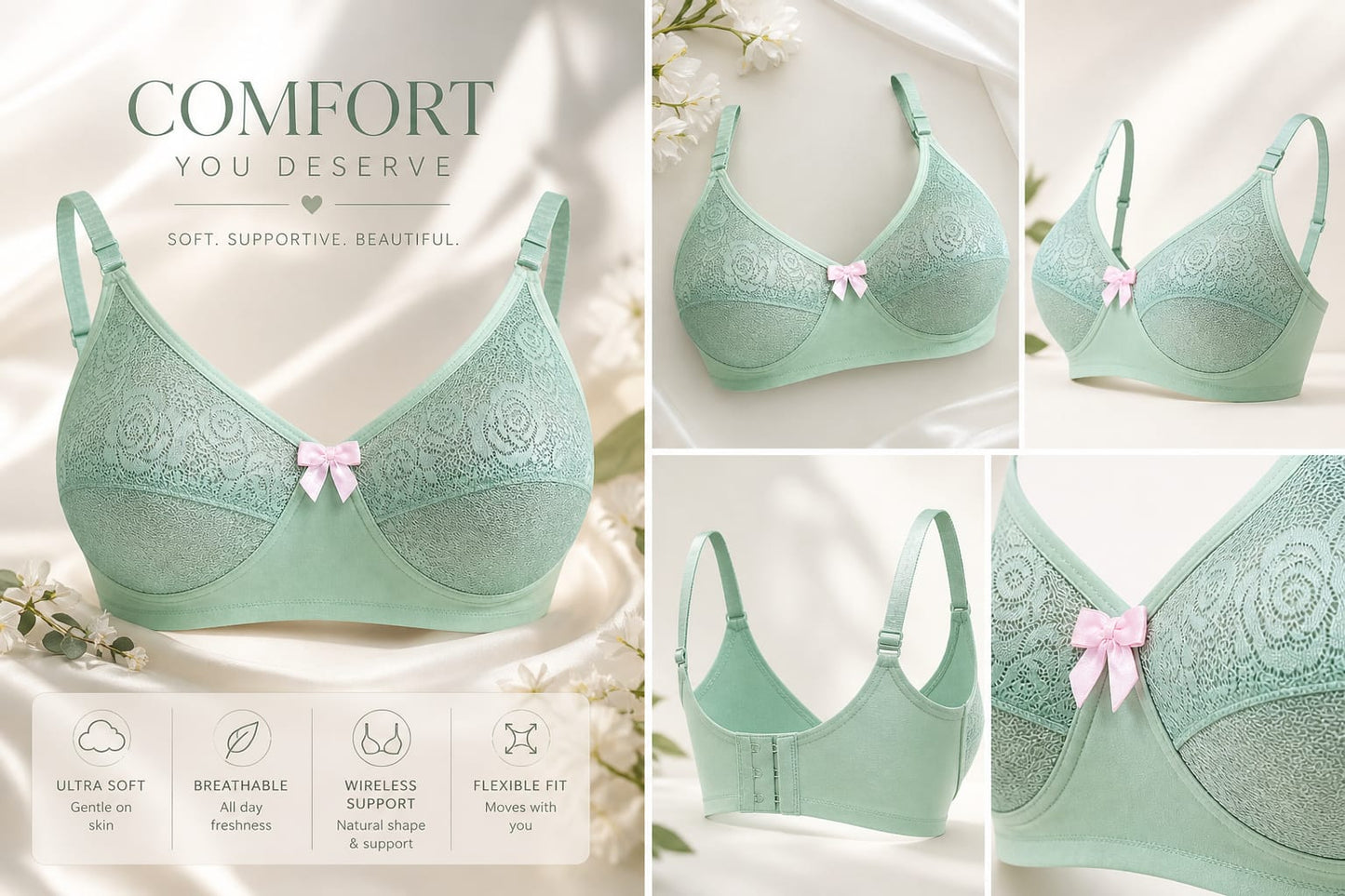 Premium Full Cup Malai Lycra Bra – Soft Support & All-Day Comfort