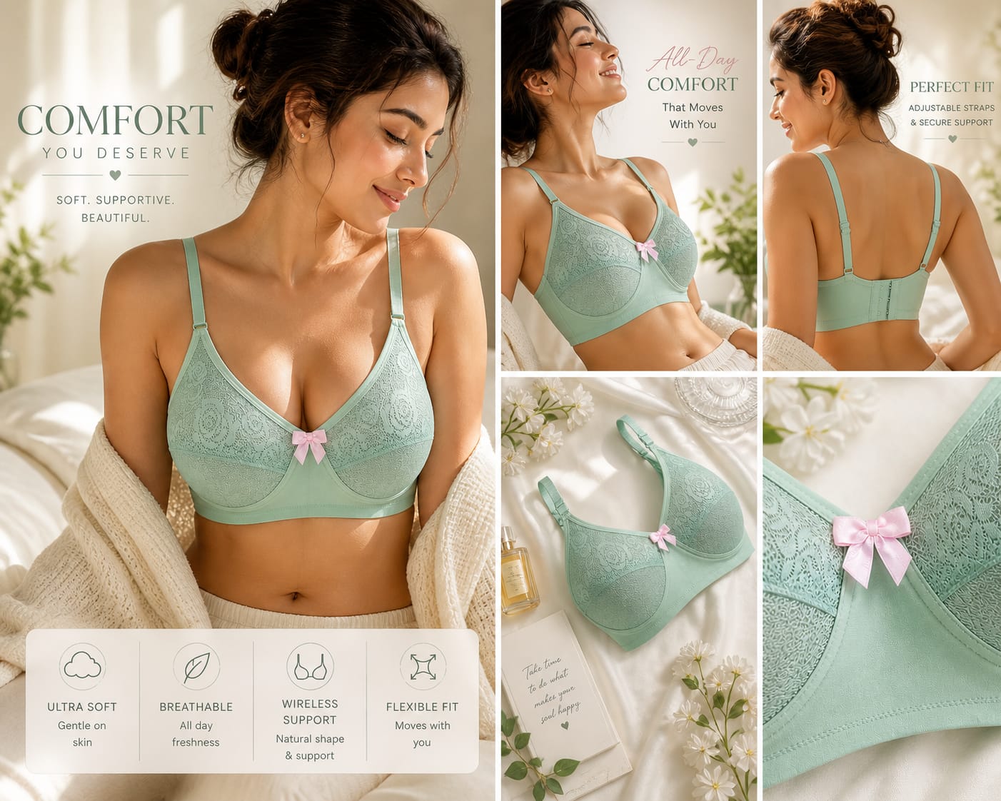 Premium Full Cup Malai Lycra Bra – Soft Support & All-Day Comfort