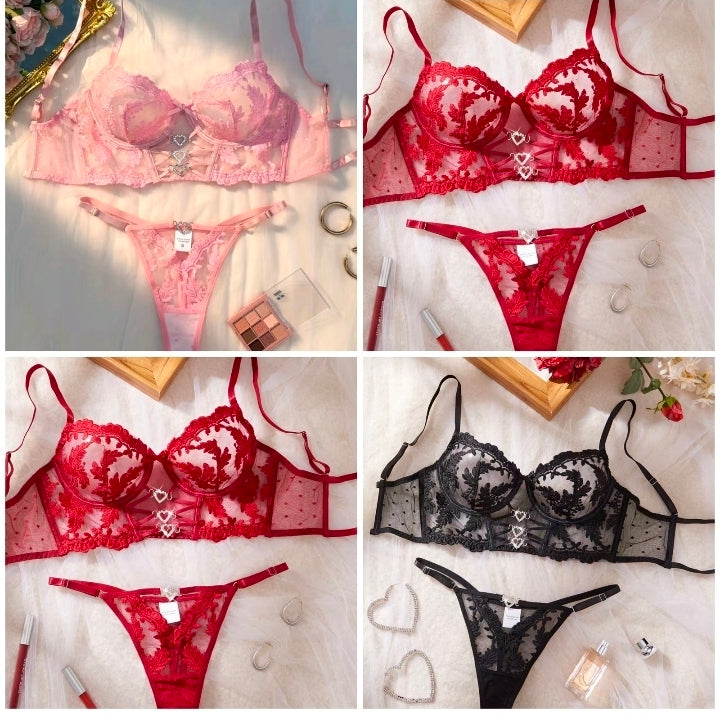 Fancy Premium Bra Set for Women | Soft & Stylish Lingerie | Black, Pink & Maroon | Sizes M–XL