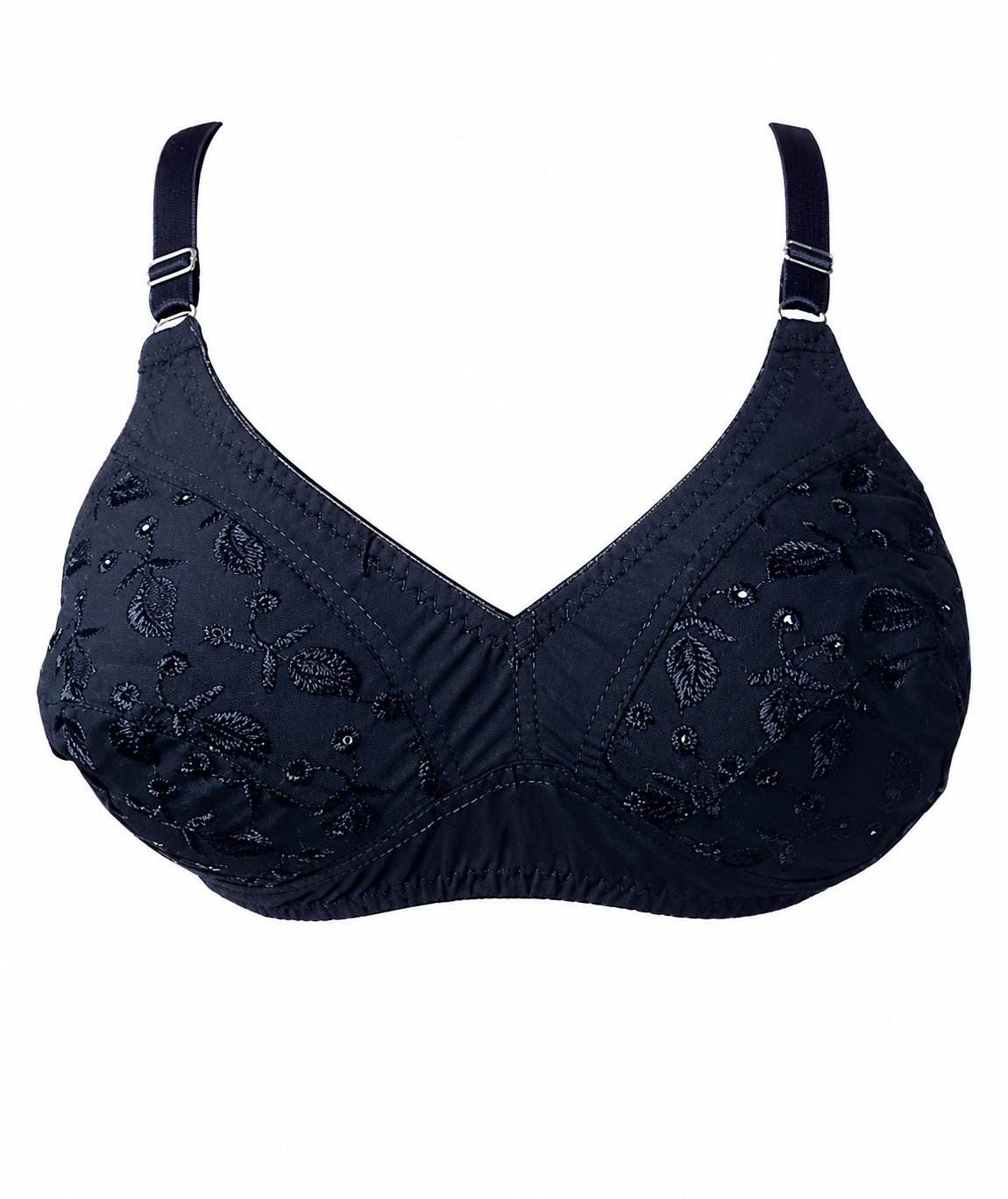 Full Cup Chicken Cotton Embroidered Bra – Soft Breathable Everyday Comfort (5 Colors | Sizes 32-42