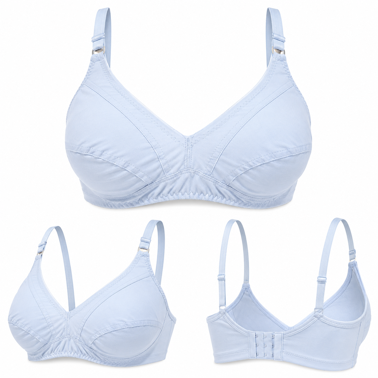 Pure Simple Cotton Full Coverage Bra – Soft & Comfortable (Sizes 32-42)