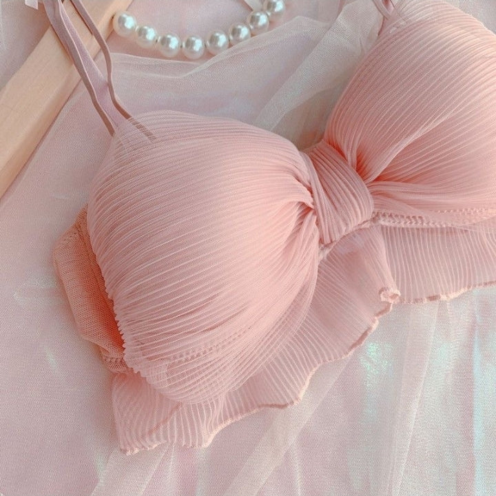 Fancy Bra Set – Soft Luxury Lingerie Set with Elegant Design (3 Colors Pink, Black &amp; White)