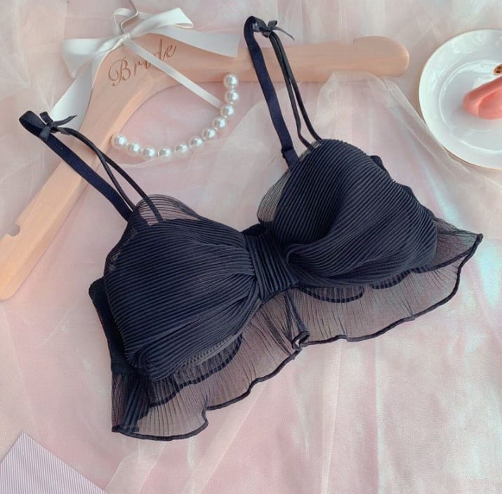 Fancy Bra Set – Soft Luxury Lingerie Set with Elegant Design (3 Colors Pink, Black &amp; White)